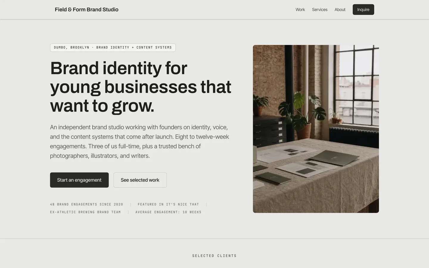 Field & Form — demo site built with ClientCasa