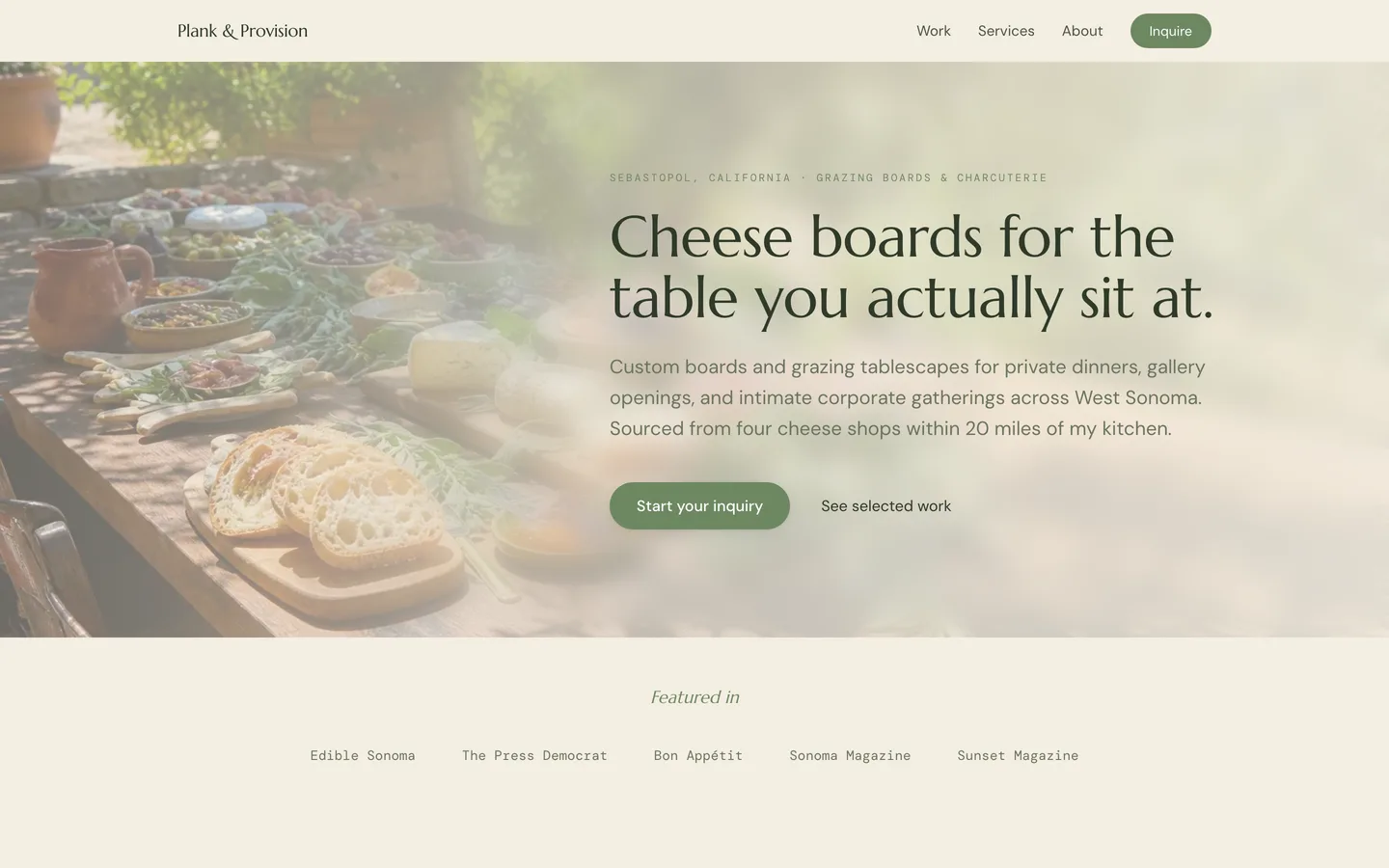 Plank & Provision — demo site built with ClientCasa