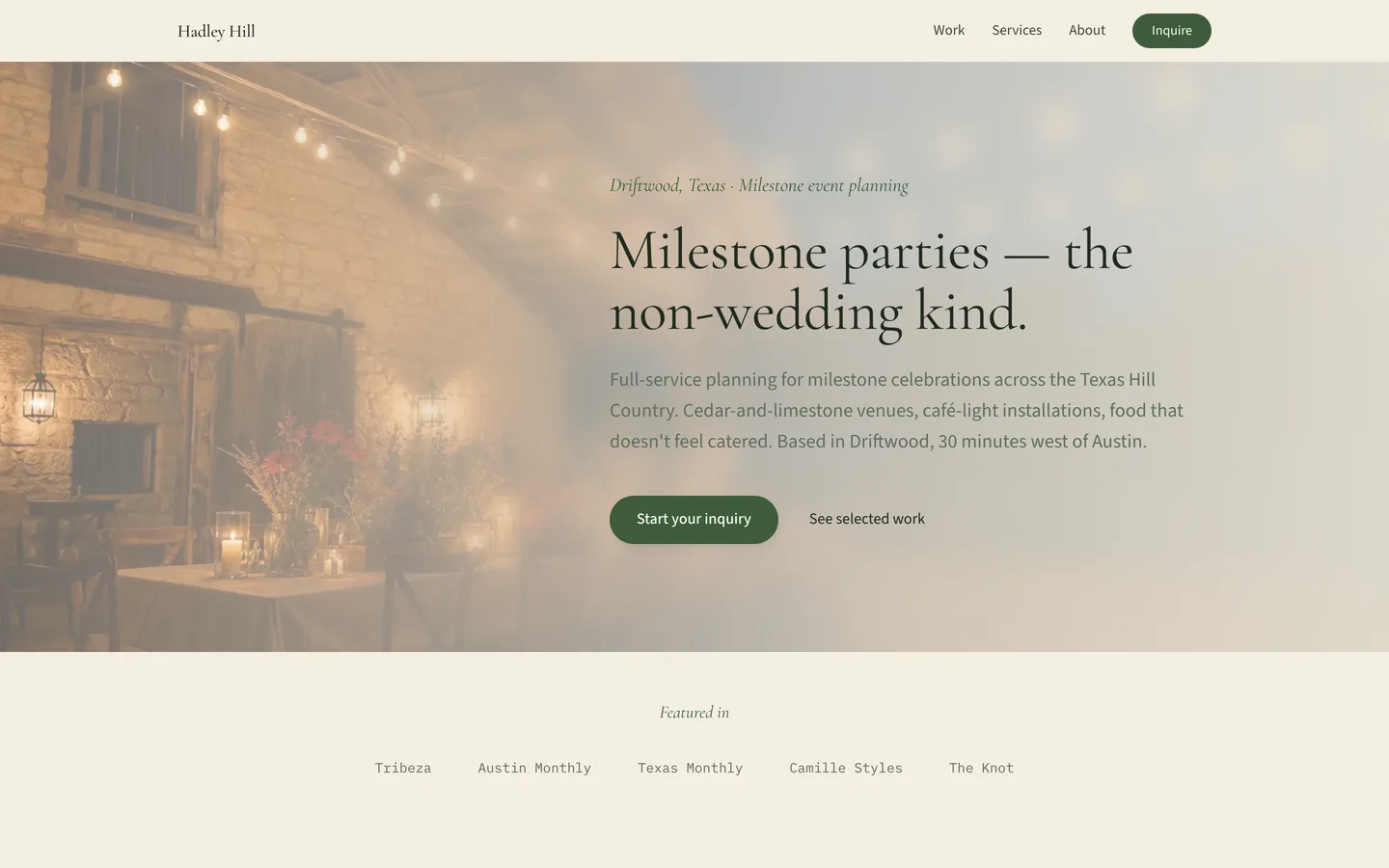 Hadley Hill — demo site built with ClientCasa