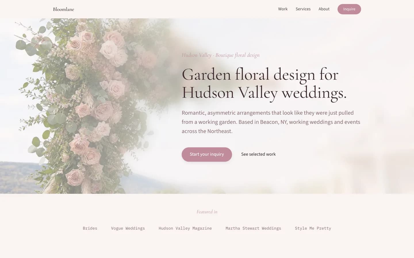 Bloomlane — example site built with ClientCasa