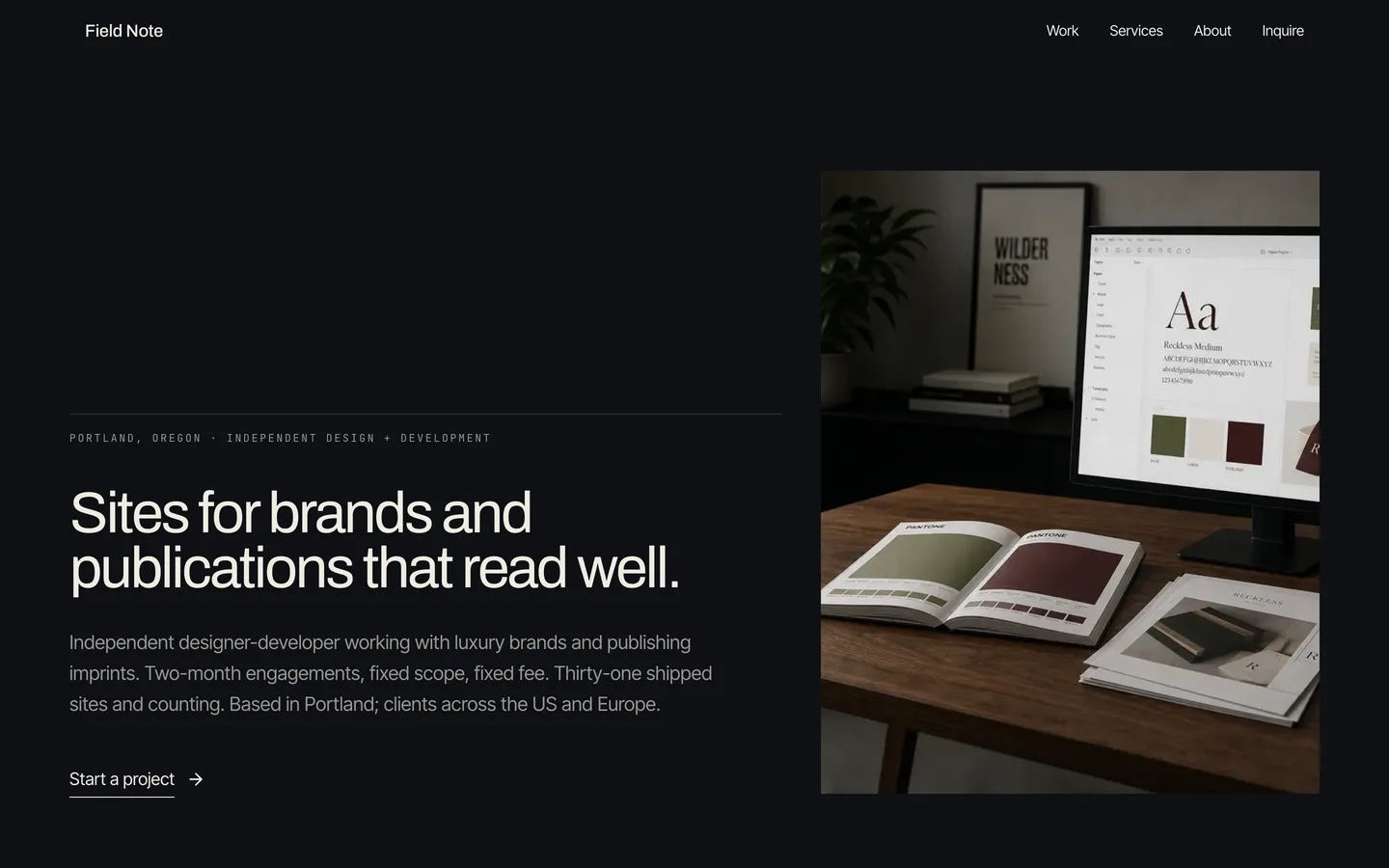 Field Note — demo site built with ClientCasa