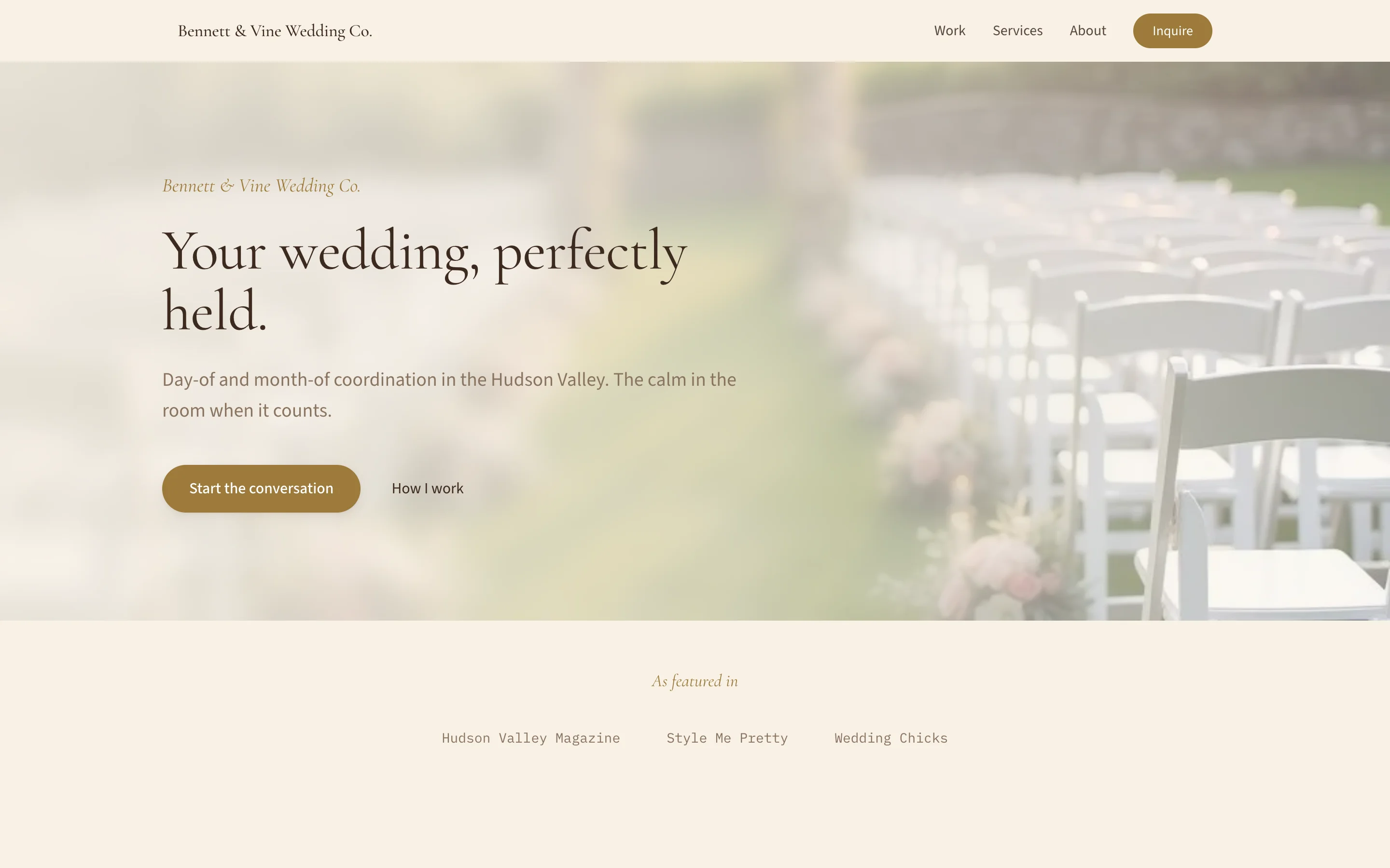 Bennett & Vine — demo site built with ClientCasa